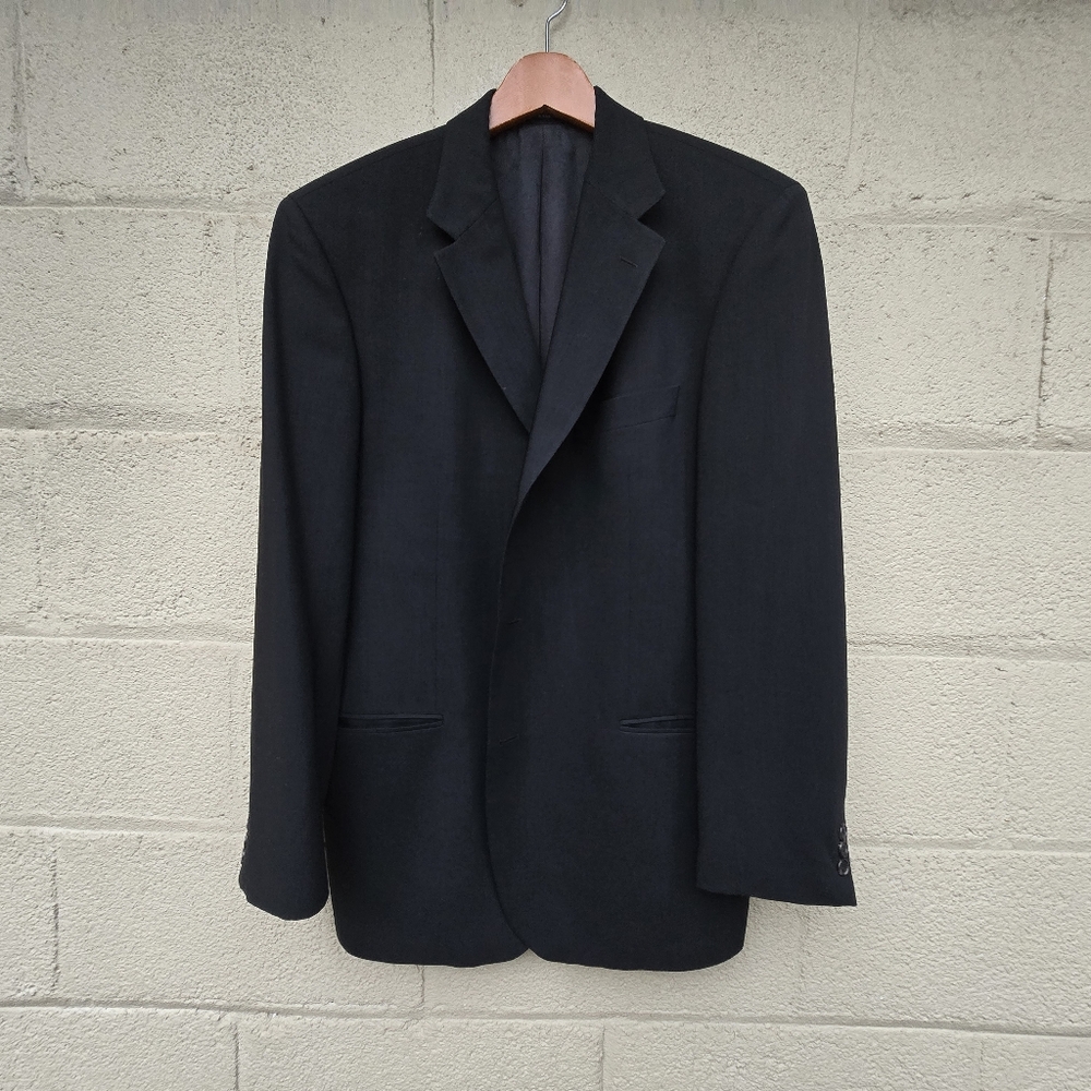 Hugo Boss  Einstein/Sigma Black 100% Wool USA Made 3 Btn Blazer Jacket ● 42R